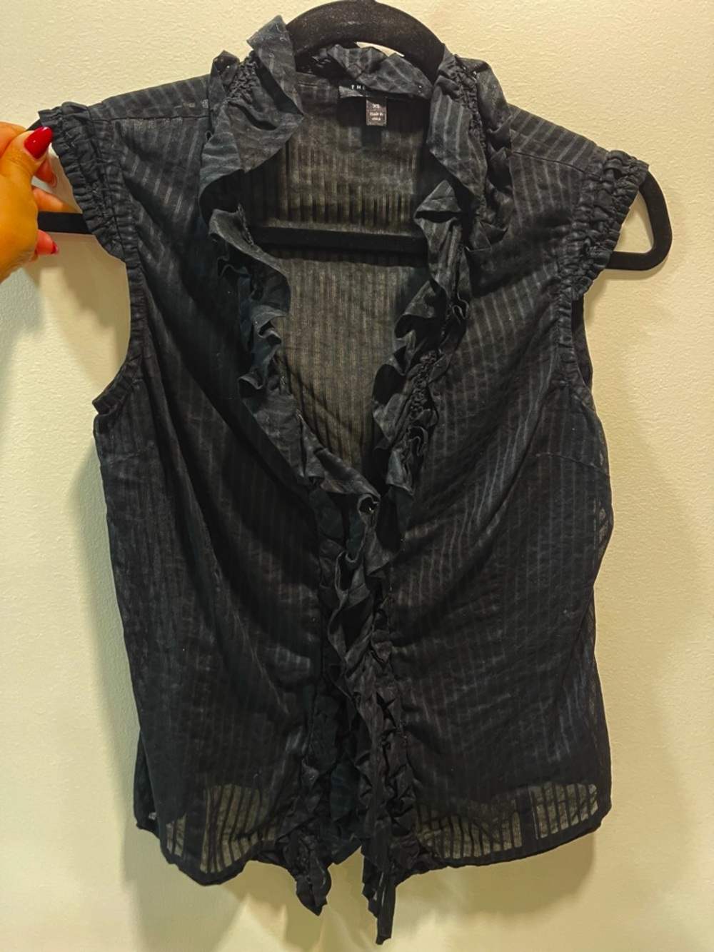 The Limited Black Ruffled Sleeveless Blouse